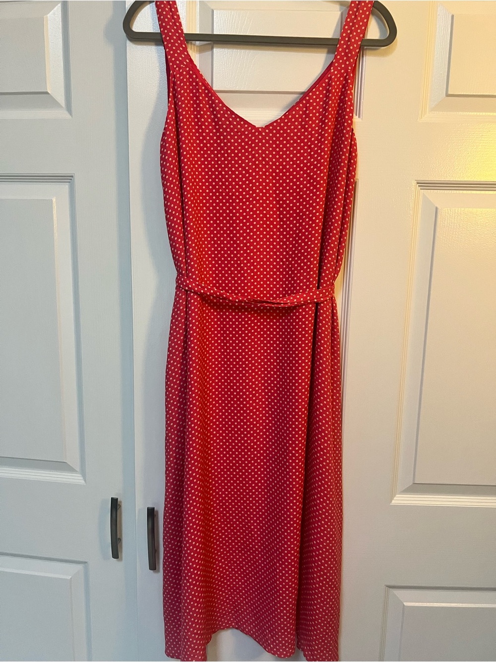 Joules Pink Polka Dot Tie-Waist Kenna Midi Sundress with Pockets NWOT - Picture 2 of 9